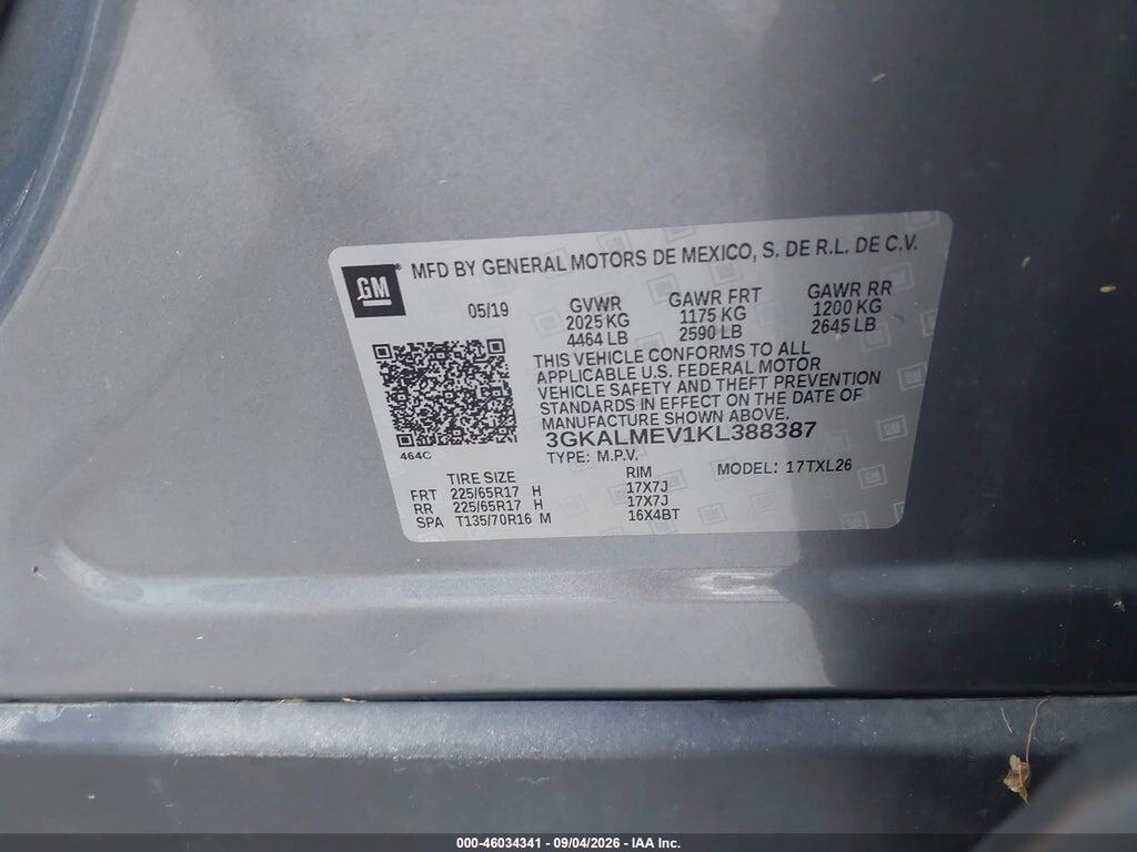 3GKALMEV1KL388387 2019 GMC TERRAIN photo no. 9
