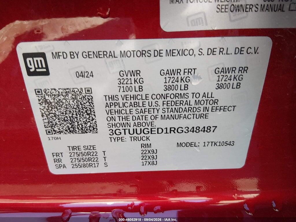 3GTUUGED1RG348487 2024 GMC SIERRA 1500 photo no. 9