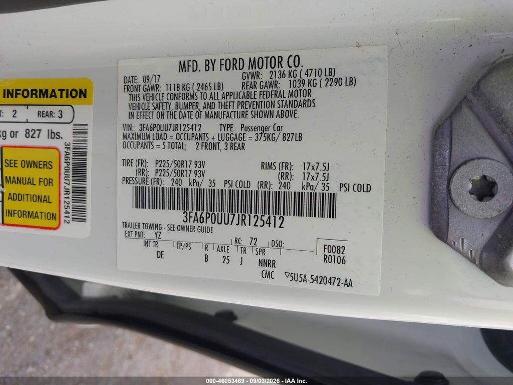 3FA6P0UU7JR125412 2018 FORD FUSION HYBRID photo no. 9