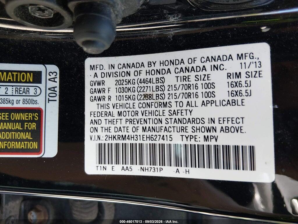 2HKRM4H31EH627415 2014 HONDA CR-V photo no. 9