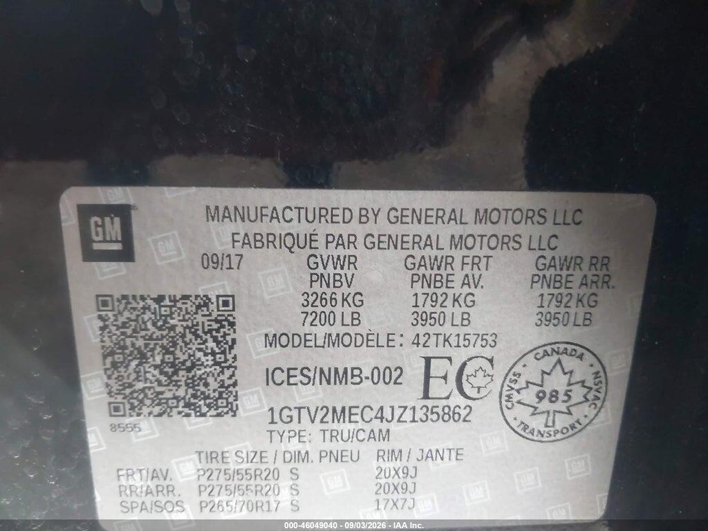 1GTV2MEC4JZ135862 2018 GMC SIERRA 1500 photo no. 9