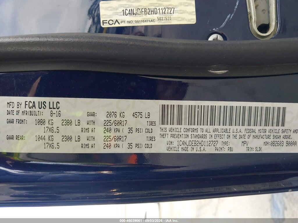 1C4NJDEB2HD112727 2017 JEEP COMPASS photo no. 9