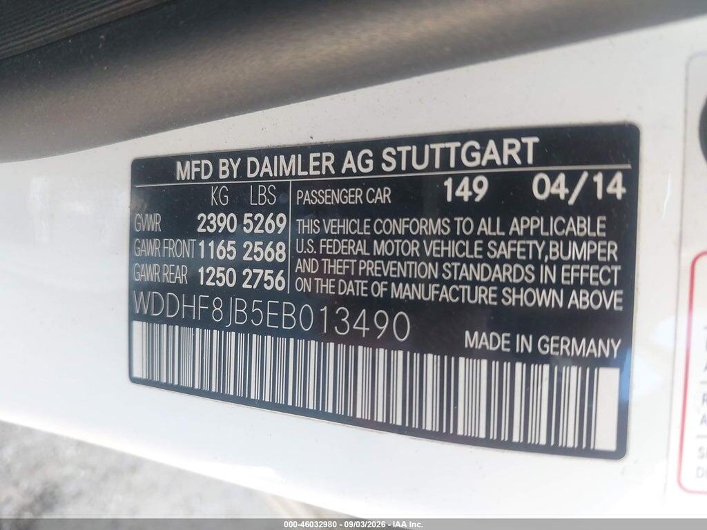 WDDHF8JB5EB013490 2014 MERCEDES-BENZ E 350 photo no. 9