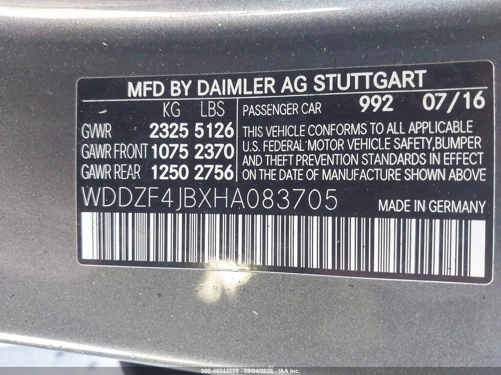 WDDZF4JBXHA083705 2017 MERCEDES-BENZ E 300 photo no. 9