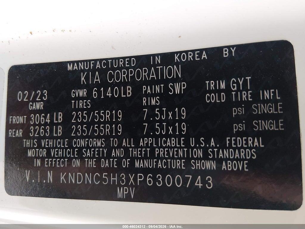 KNDNC5H3XP6300743 2023 KIA CARNIVAL MPV photo no. 9