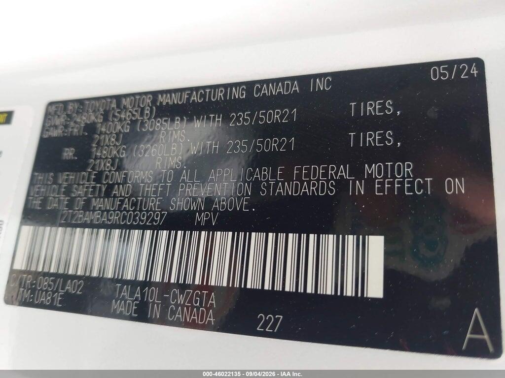 2T2BAMBA9RC039297 2024 LEXUS RX 350 photo no. 9