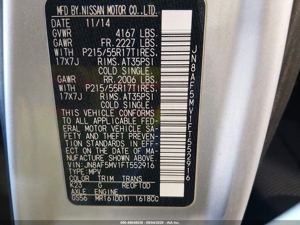 JN8AF5MV1FT552916 2015 NISSAN JUKE photo no. 9