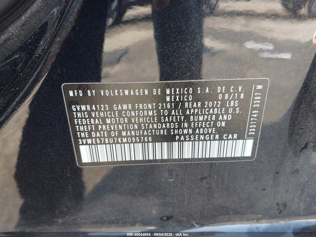 3VWE57BU7KM095766 2019 VOLKSWAGEN JETTA photo no. 9