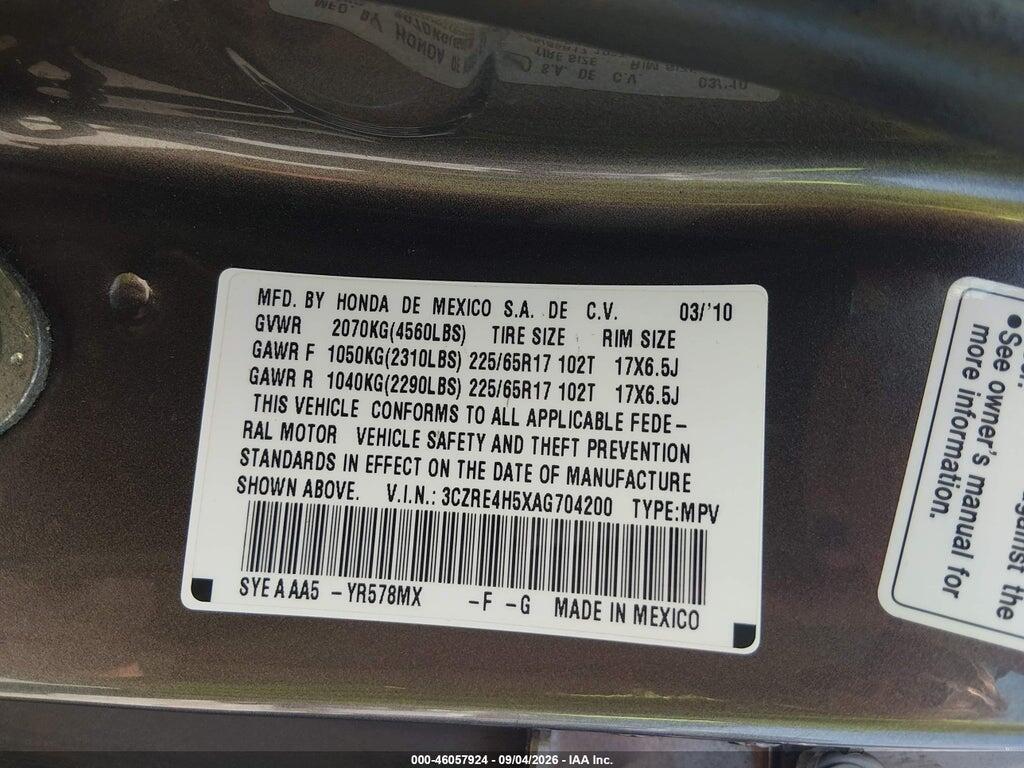 3CZRE4H5XAG704200 2010 HONDA CR-V photo no. 9