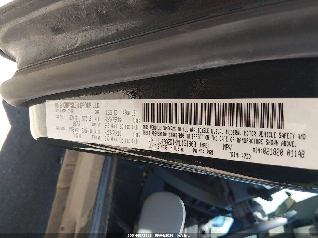 1J4AA2D1XAL151809 2010 JEEP WRANGLER photo no. 9