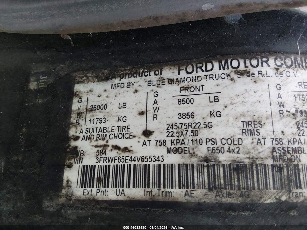 3FRWF65E44V655343 2004 FORD F-650 photo no. 8
