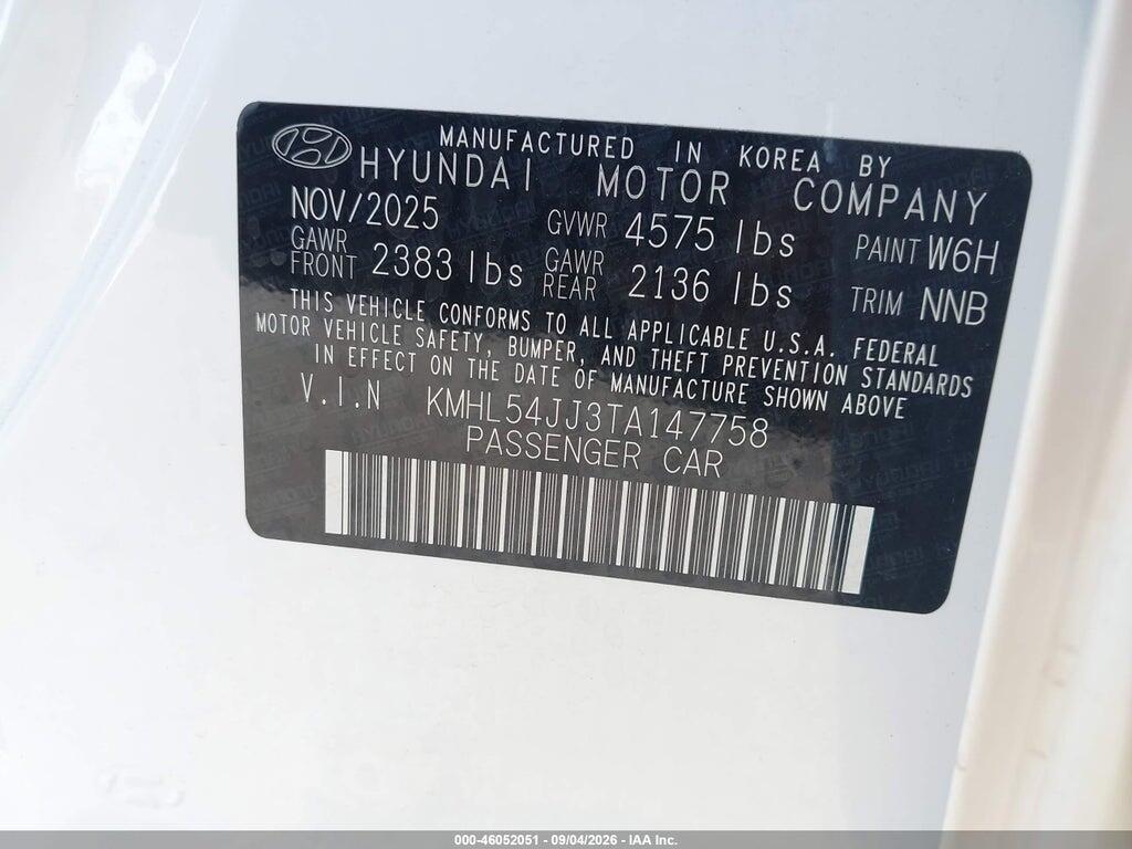 KMHL54JJ3TA147758 2026 HYUNDAI SONATA HYBRID photo no. 9