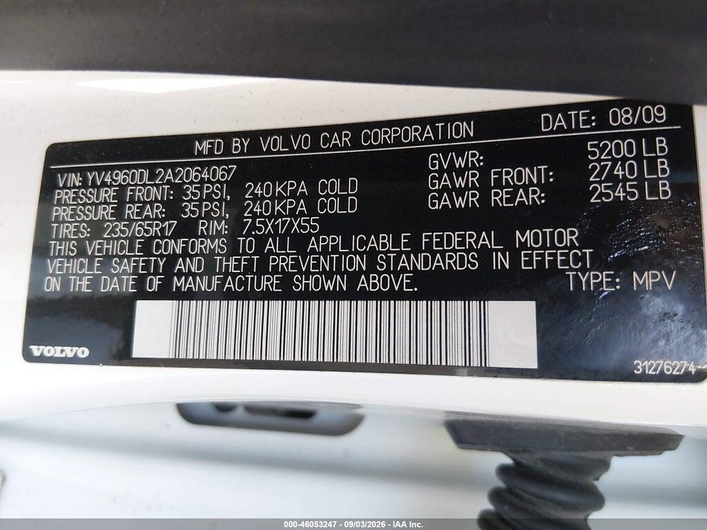 YV4960DL2A2064067 2010 VOLVO XC60 photo no. 9