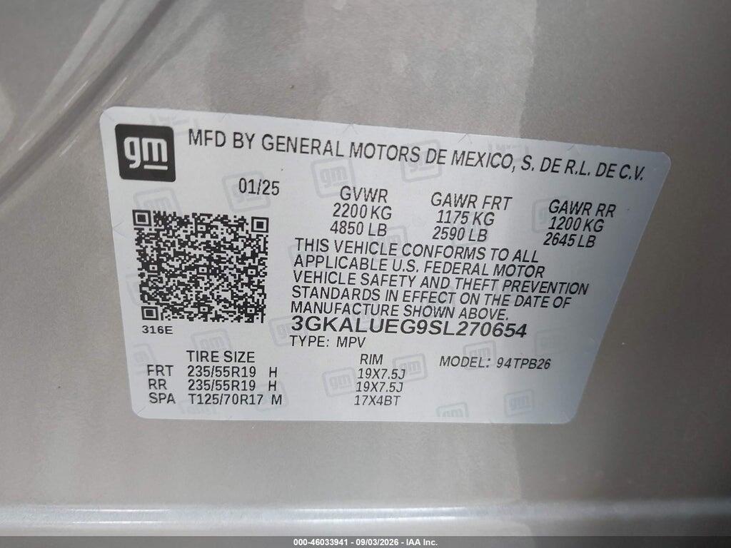 3GKALUEG9SL270654 2025 GMC TERRAIN photo no. 9