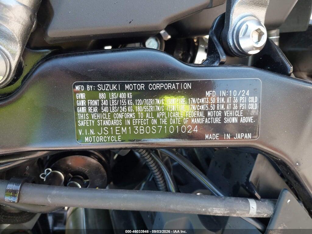 JS1EM13B0S7101024 2025 SUZUKI GSX800 photo no. 9