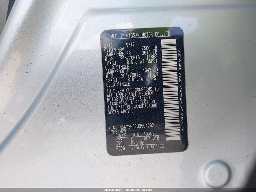 JN8AY2NC2J9554282 2018 NISSAN ARMADA photo no. 9