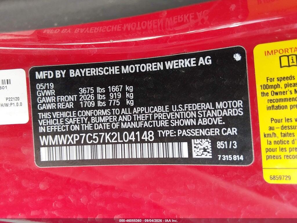 WMWXP7C57K2L04148 2019 MINI HARDTOP photo no. 9