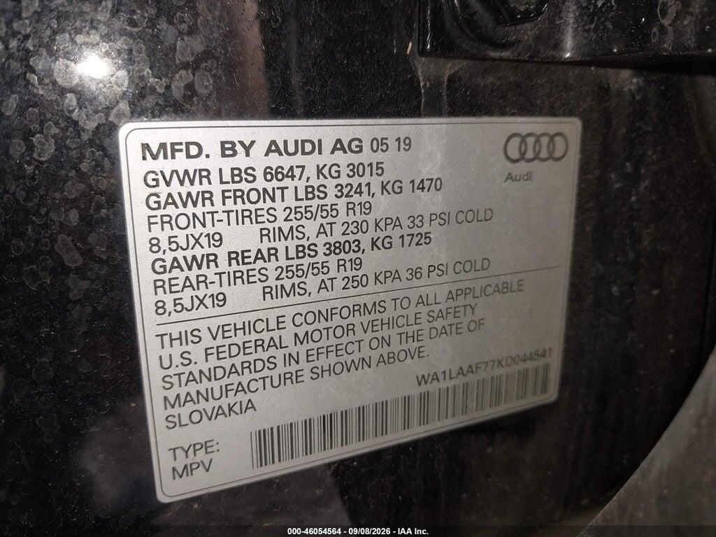 WA1LAAF77KD044541 2019 AUDI Q7 photo no. 9