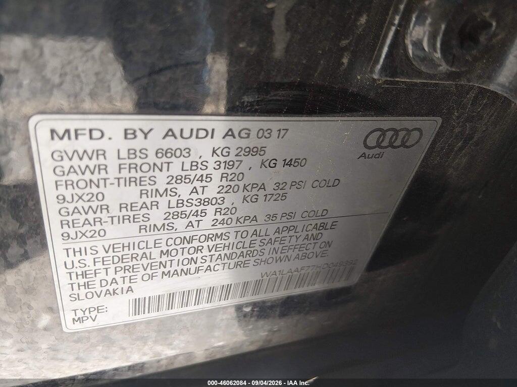 WA1LAAF77HD049392 2017 AUDI Q7 photo no. 9