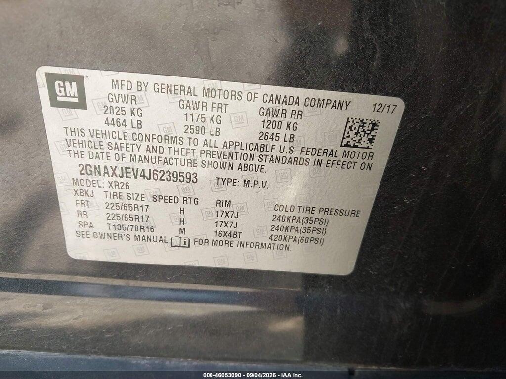 2GNAXJEV4J6239593 2018 CHEVROLET EQUINOX photo no. 9
