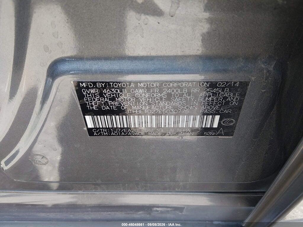 JTHBF1D27E5030775 2014 LEXUS IS 250 photo no. 9
