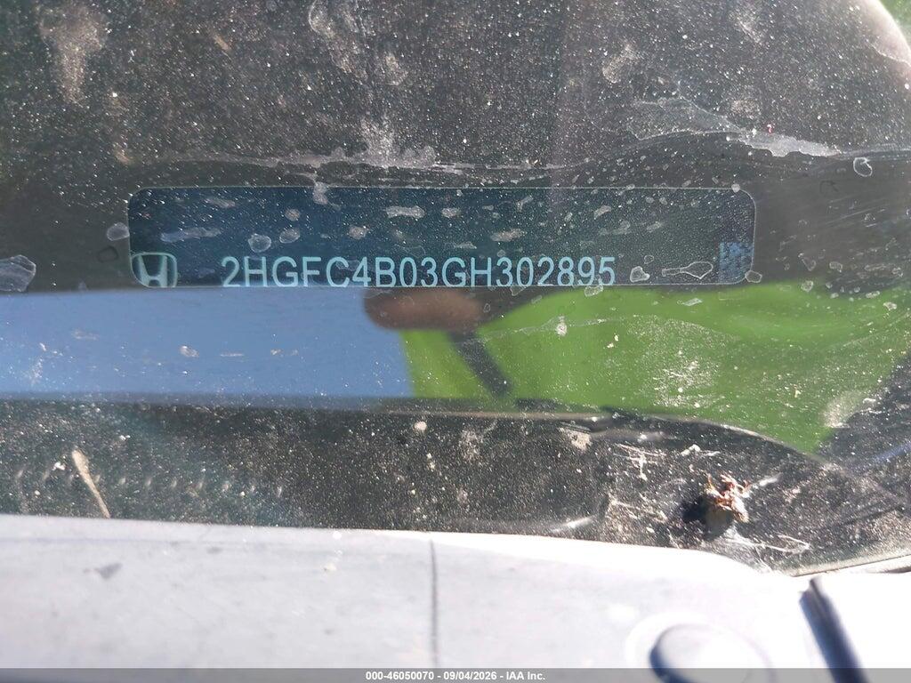 2HGFC4B03GH302895 2016 HONDA CIVIC photo no. 9