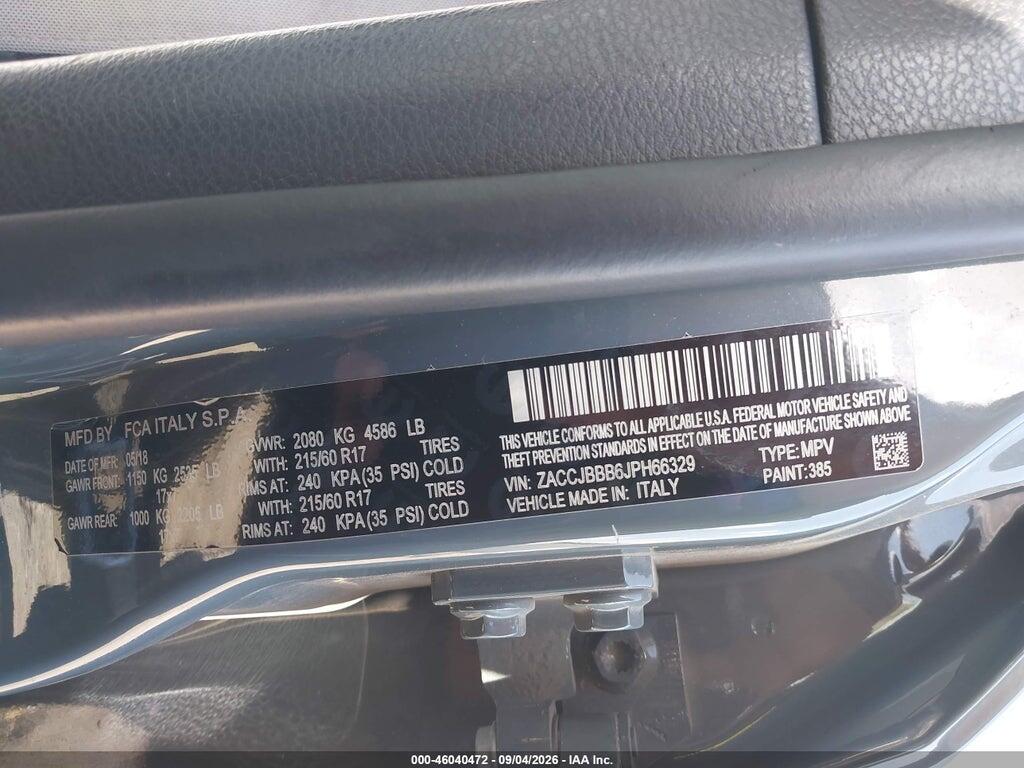 ZACCJBBB6JPH66329 2018 JEEP RENEGADE photo no. 9