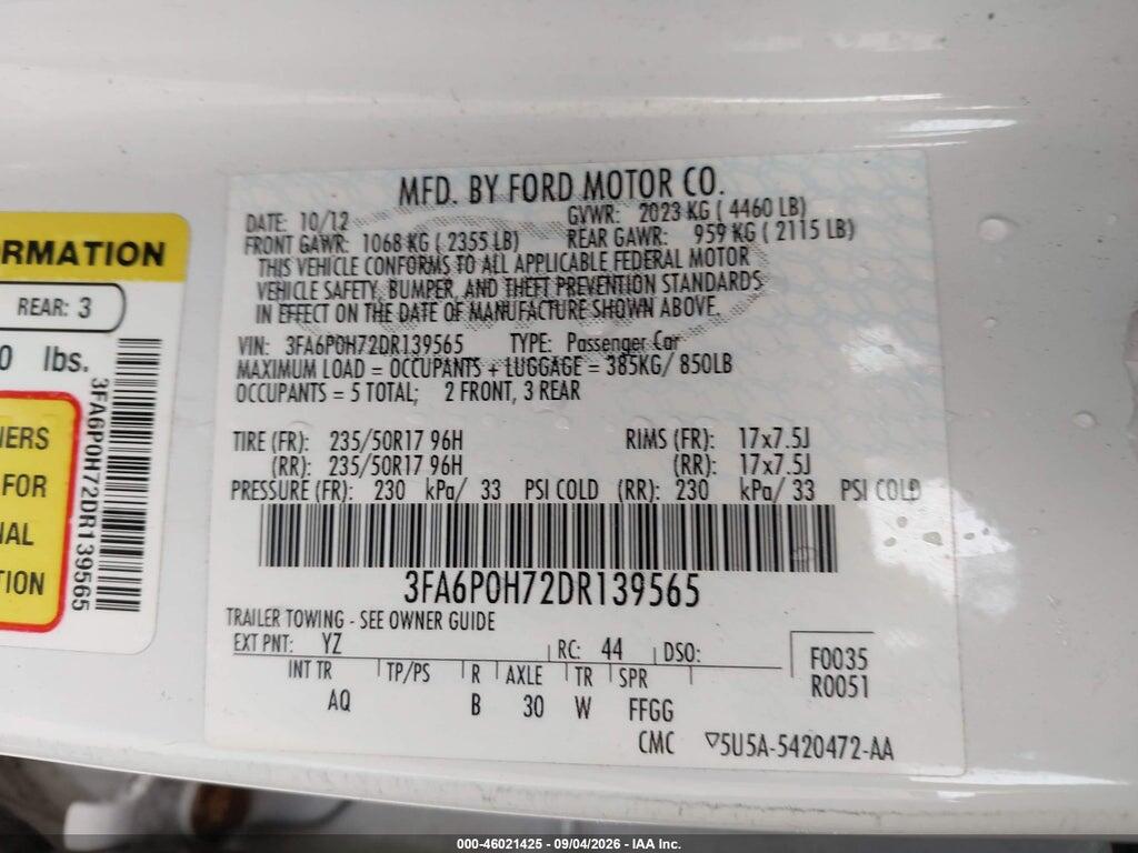 3FA6P0H72DR139565 2013 FORD FUSION photo no. 9