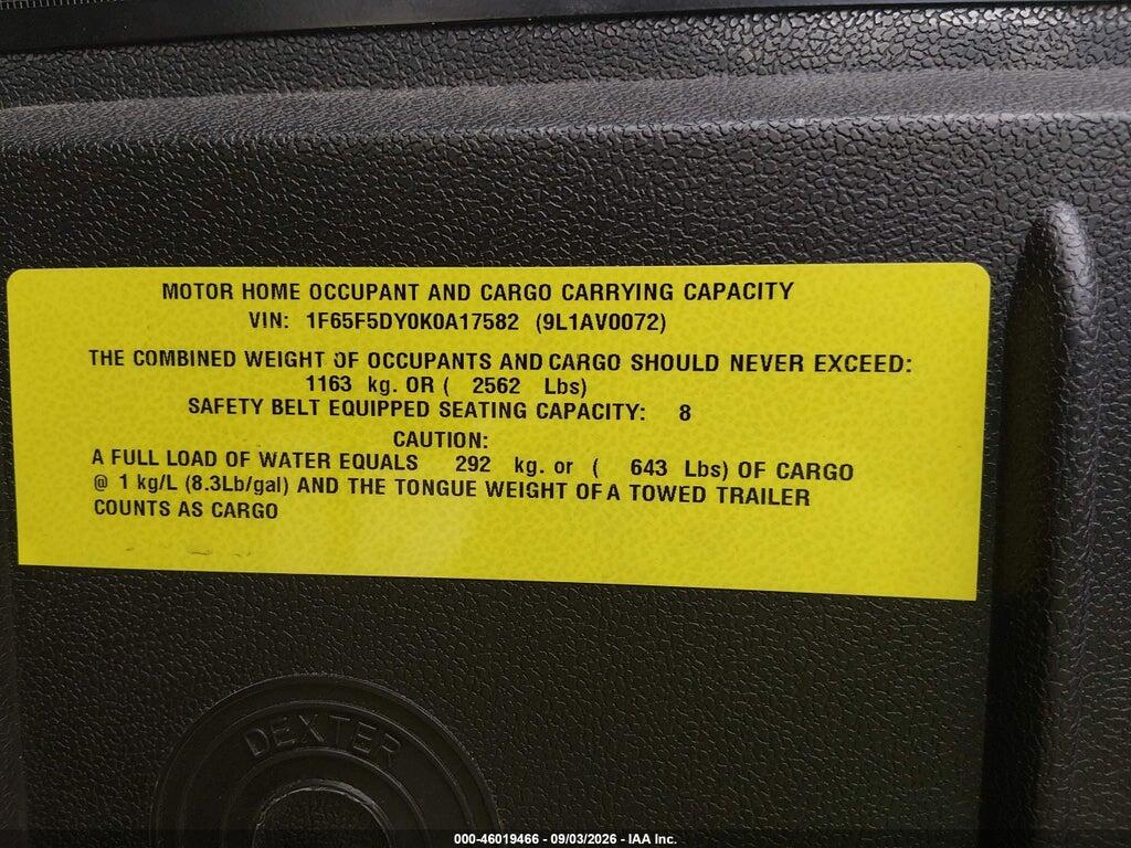 1F65F5DY0K0A17582 2019 FORD F53 photo no. 9