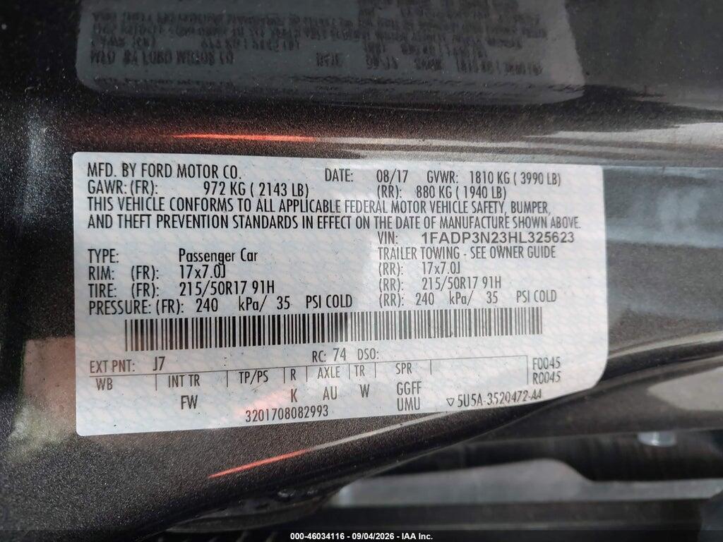 1FADP3N23HL325623 2017 FORD FOCUS photo no. 9