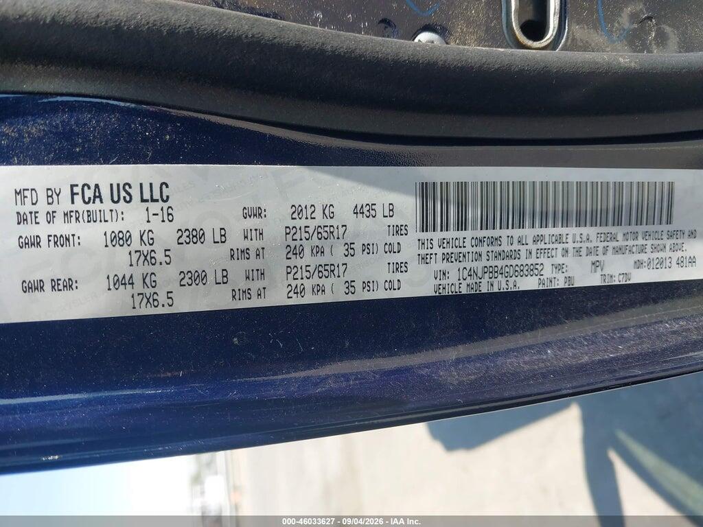 1C4NJPBB4GD683852 2016 JEEP PATRIOT photo no. 9