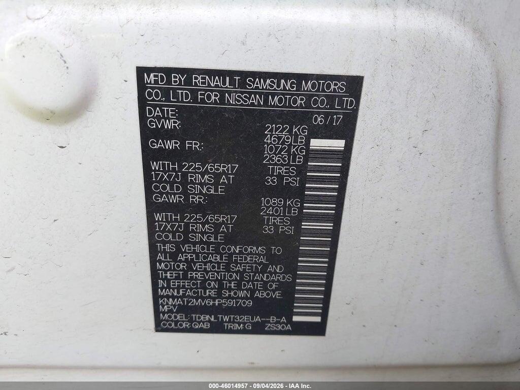 KNMAT2MV6HP591709 2017 NISSAN ROGUE photo no. 9