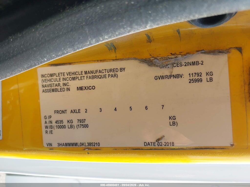 3HAMMMML0KL385210 2019 INTERNATIONAL DURASTAR 4300 photo no. 12