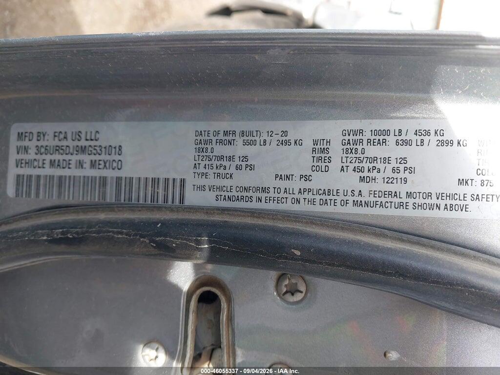 3C6UR5DJ9MG531018 2021 RAM 2500 photo no. 9