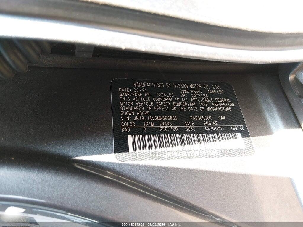 JN1BJ1AV2MW563885 2021 NISSAN ROGUE SPORT photo no. 9