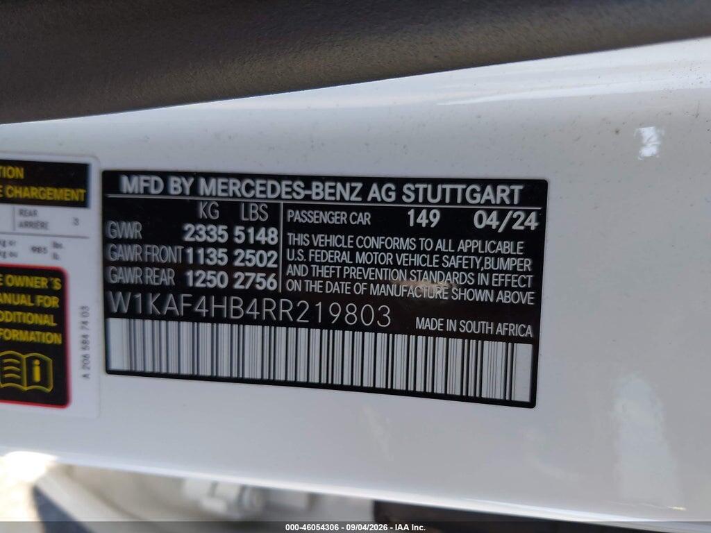 W1KAF4HB4RR219803 2024 MERCEDES-BENZ C 300 photo no. 9