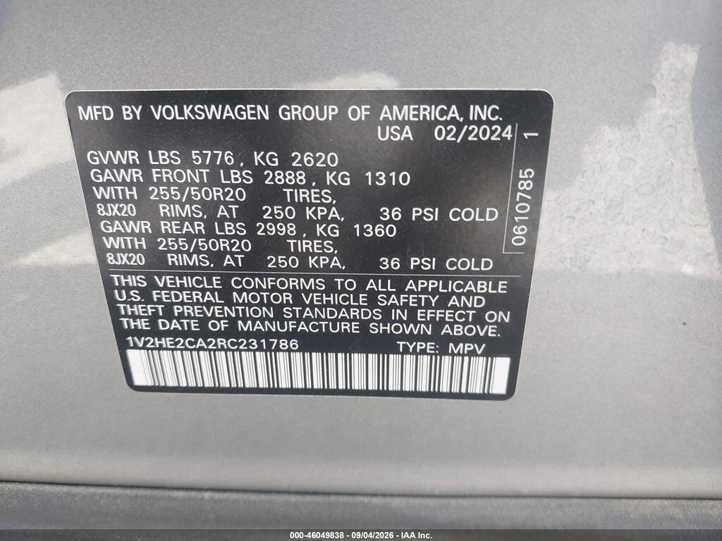1V2HE2CA2RC231786 2024 VOLKSWAGEN ATLAS CROSS SPORT photo no. 9