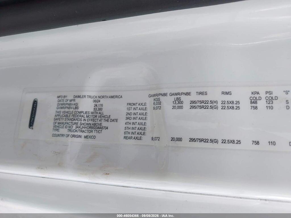 3AKJHHDR9SSWA6704 2025 FREIGHTLINER NEW CASCADIA 126 photo no. 8