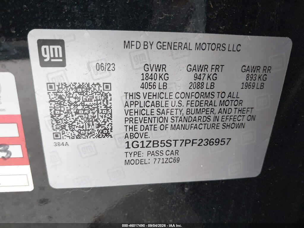 1G1ZB5ST7PF236957 2023 CHEVROLET MALIBU photo no. 9