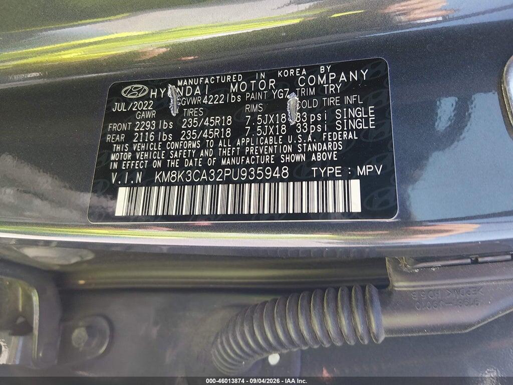KM8K3CA32PU935948 2023 HYUNDAI KONA photo no. 9