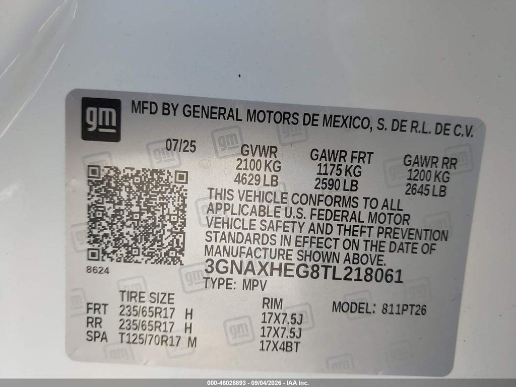 3GNAXHEG8TL218061 2026 CHEVROLET EQUINOX photo no. 9