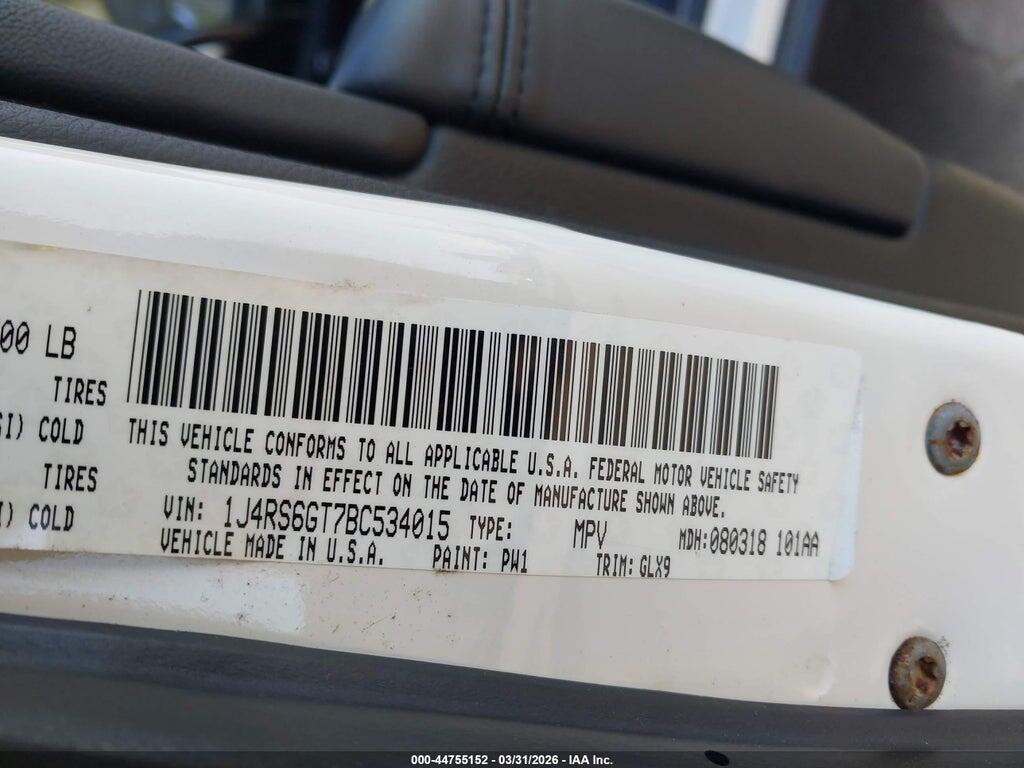 1J4RS6GT7BC534015 2011 JEEP GRAND CHEROKEE photo no. 9
