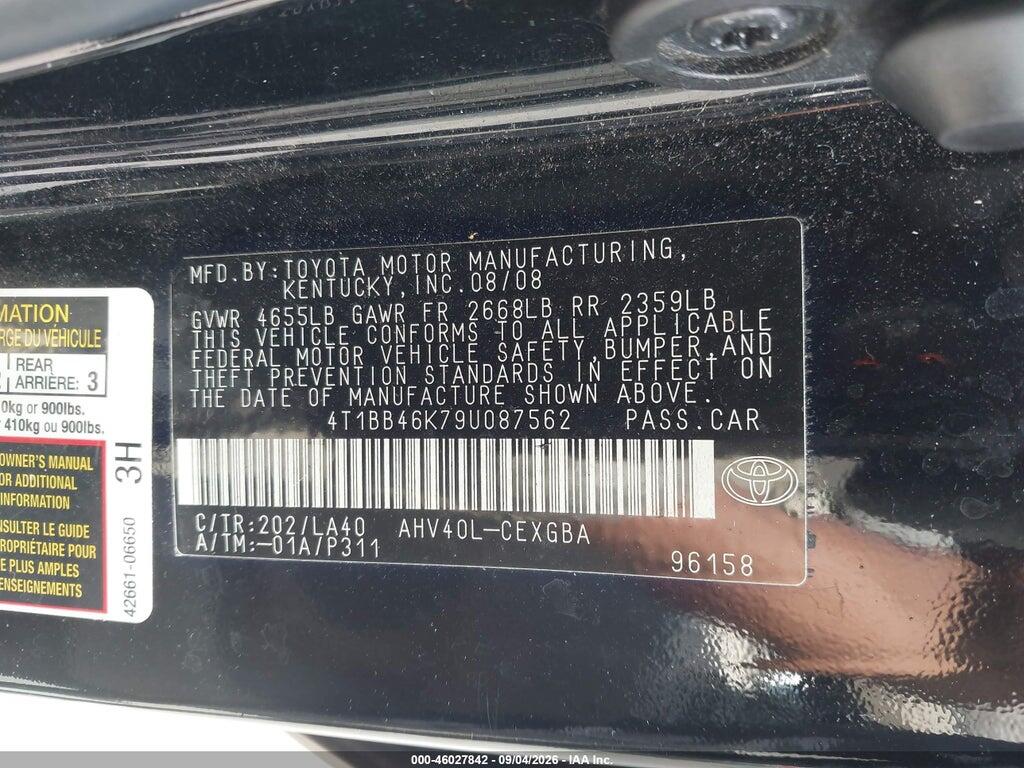 4T1BB46K79U087562 2009 TOYOTA CAMRY HYBRID photo no. 9