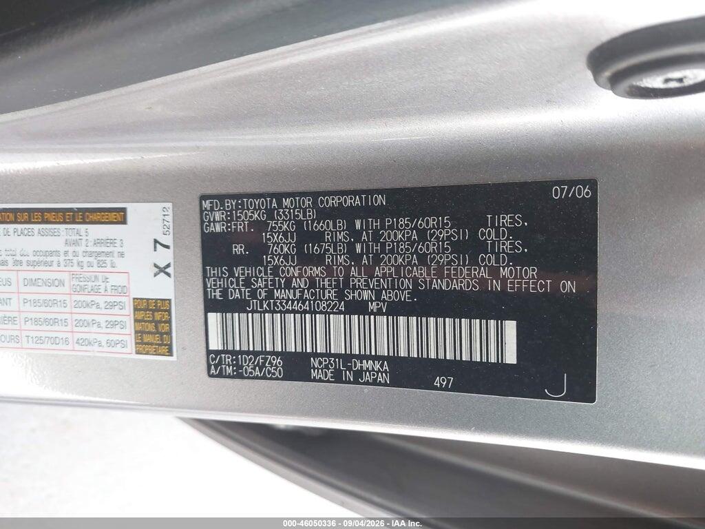 JTLKT334464108224 2006 SCION XB photo no. 9