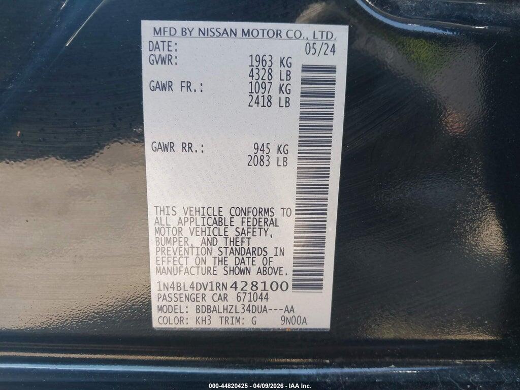 1N4BL4DV1RN428100 2024 NISSAN ALTIMA photo no. 9