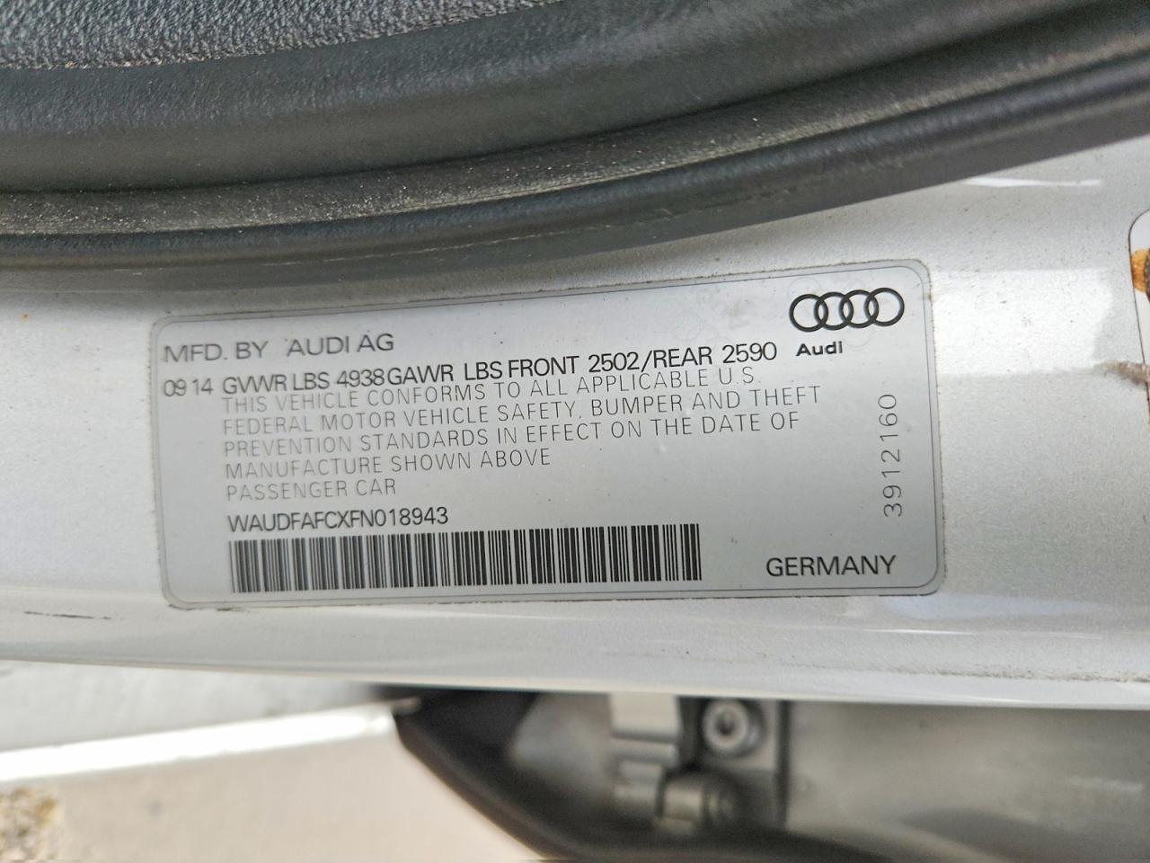 2015 AUDI A6 PREMIUM PLUS — Фото 12 из 12