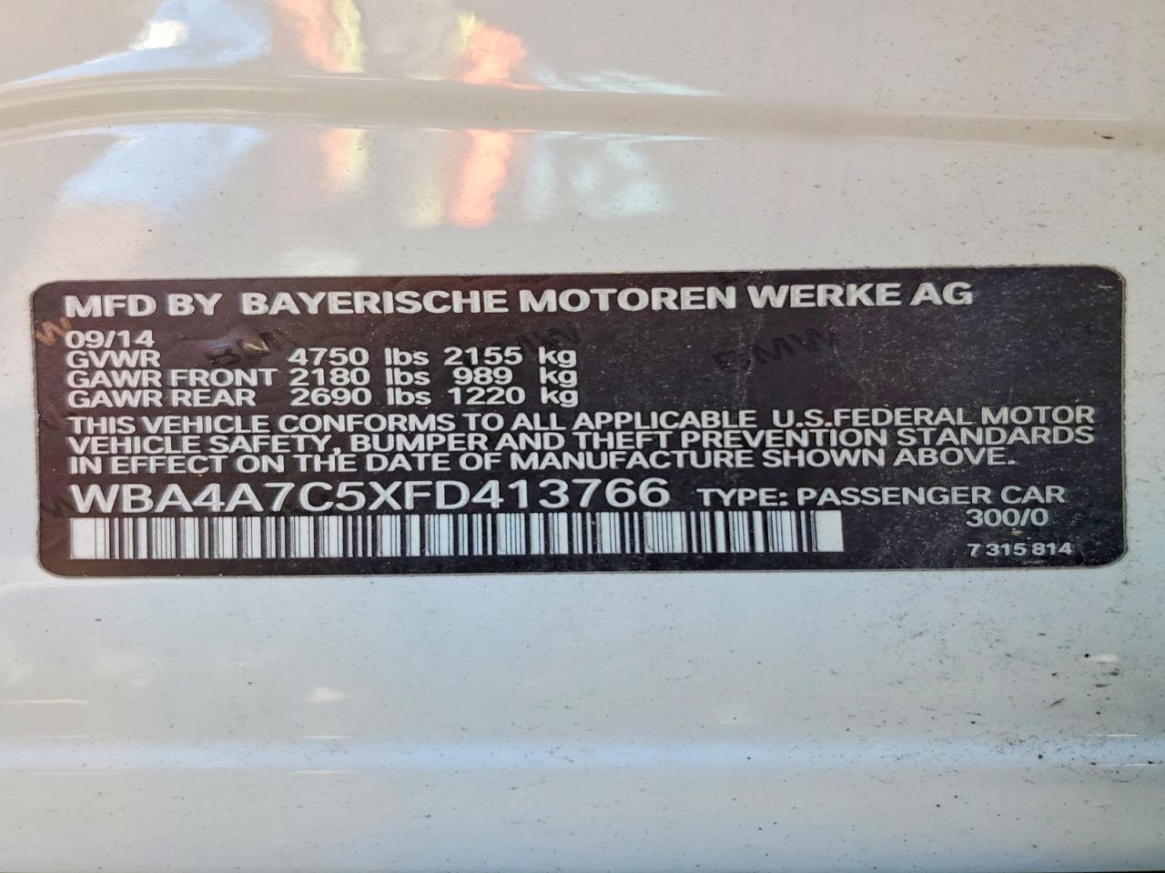 WBA4A7C5XFD413766 2015 BMW 428 photo no. 12