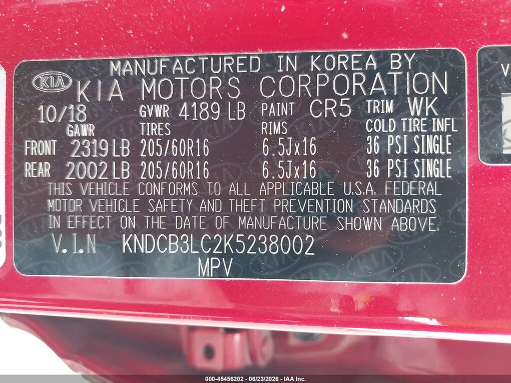 KNDCB3LC2K5238002 2019 KIA NIRO photo no. 9