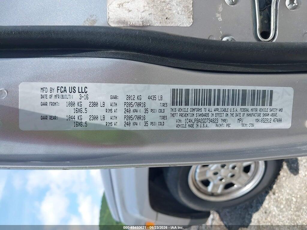 1C4NJPBA2GD734823 2016 JEEP PATRIOT photo no. 9