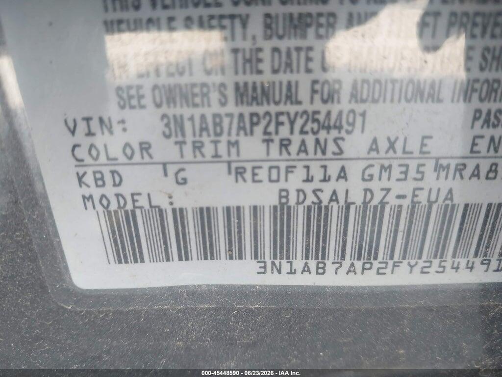 3N1AB7AP2FY254491 2015 NISSAN SENTRA photo no. 9